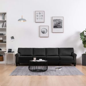 4-Sitzer-Sofa Schwarz Stoff