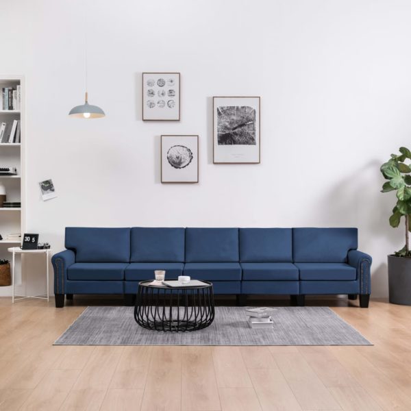 5-Sitzer-Sofa Blau Stoff