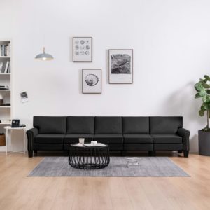 5-Sitzer-Sofa Schwarz Stoff