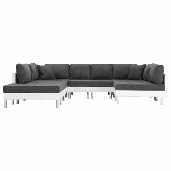 Modulares Sofa Kunstleder Weiß