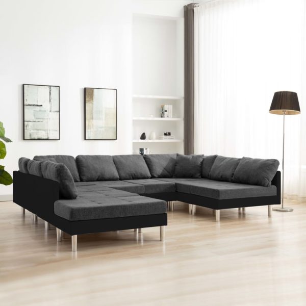 Modulares Sofa Kunstleder Schwarz