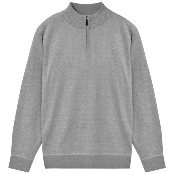 5 Stk. Herren Pullover Sweaters mit Reißverschluss Grau L