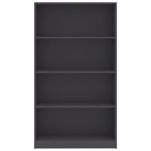 Bücherregal 4 Fächer Grau 80 x 24 x 142 cm Spanplatte