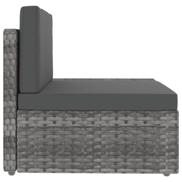 Modulares Sofa-Eckteil mit Armlehne (links) Poly Rattan Grau