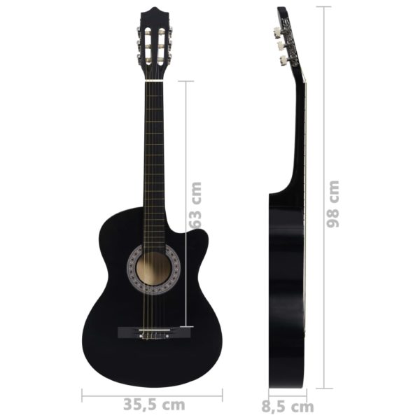 Western Akustik Cutaway Gitarre mit 6 Saiten Schwarz 38″