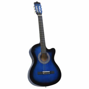 Western Akustik Cutaway Gitarre mit 6 Saiten Blauschattiert 38″