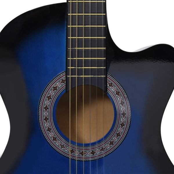 Western Akustik Gitarren-Set mit 6 Saiten Blau 38″
