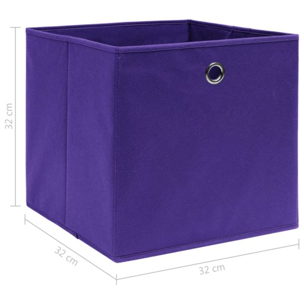 Aufbewahrungsboxen 4 Stk. Lila 32×32×32 cm Stoff