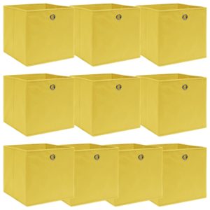 Aufbewahrungsboxen 10 Stk. Gelb 32×32×32 cm Stoff