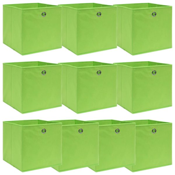 Aufbewahrungsboxen 10 Stk. Grün 32×32×32 cm Stoff