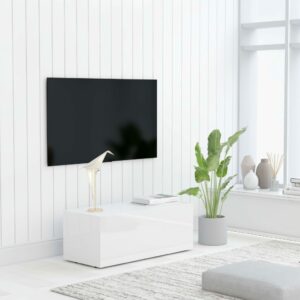TV-Schrank Hochglanz-Weiß 80x34x30 cm Spanplatte