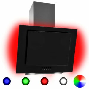 RGB Dunstabzugshaube LED 60 cm Edelstahl und Hartglas