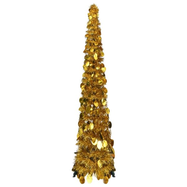 Pop-Up Künstlicher Weihnachtsbaum Golden 129 cm PET