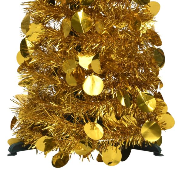 Pop-Up Künstlicher Weihnachtsbaum Golden 129 cm PET