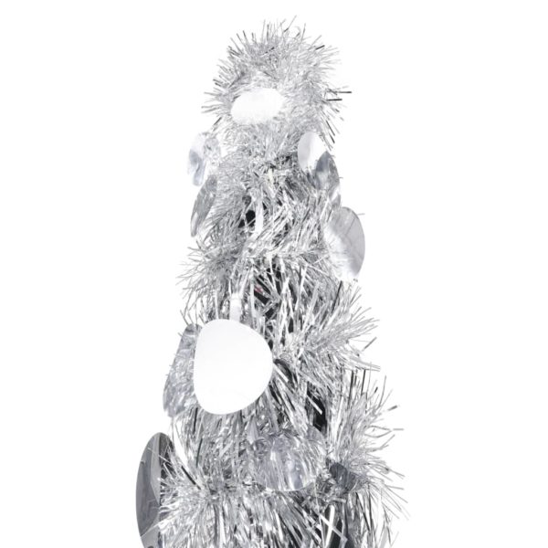 Künstlicher Pop-Up-Weihnachtsbaum Silbern 150 cm PET