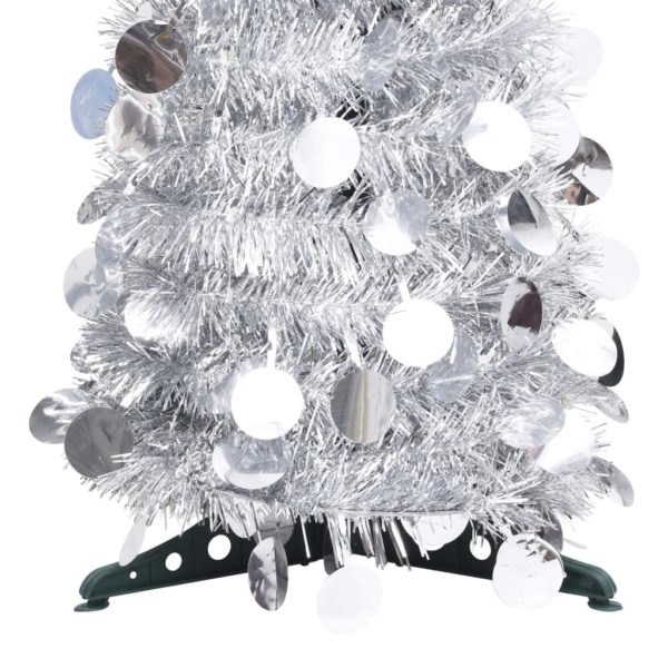 Künstlicher Pop-Up-Weihnachtsbaum Silbern 150 cm PET