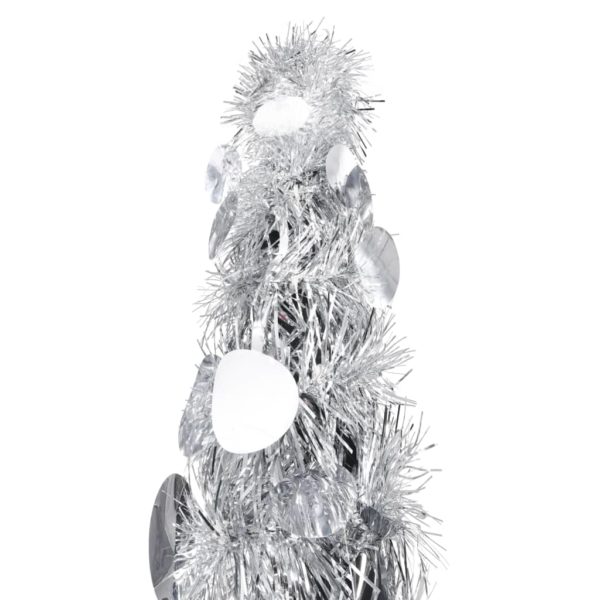 Künstlicher Pop-Up-Weihnachtsbaum Silbern 180 cm PET