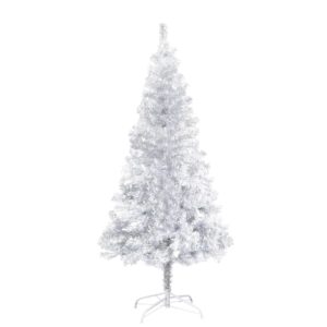 Künstlicher Weihnachtsbaum mit Ständer Silbern 152 cm PET