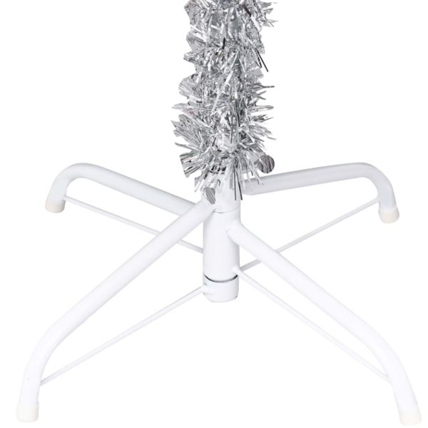 Künstlicher Weihnachtsbaum mit Ständer Silbern 180 cm PET