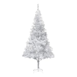 Künstlicher Weihnachtsbaum mit Ständer Silbern 215 cm PET