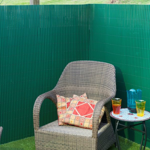 Nature Doppelseitiger Garten-Sichtschutz PVC 1,5×3 m Grün