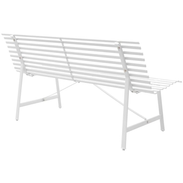 Gartenbank 150 cm Stahl Weiß
