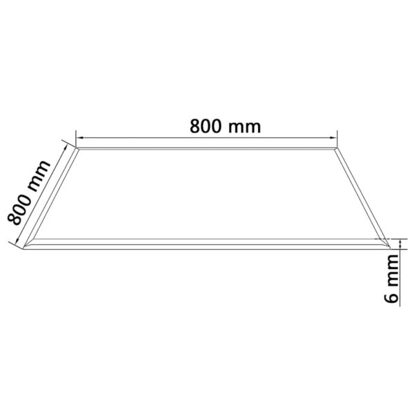 Tischplatte aus gehärtetem Glas quadratisch 800×800 mm