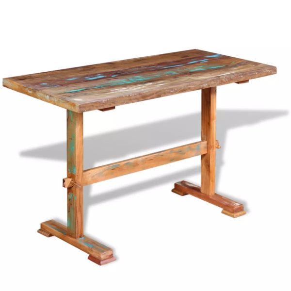 Esstisch mit Holz-Untergestell Recyceltes Massivholz 120 x 58 x 78 cm