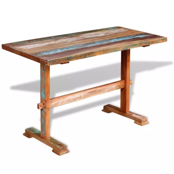 Esstisch mit Holz-Untergestell Recyceltes Massivholz 120 x 58 x 78 cm