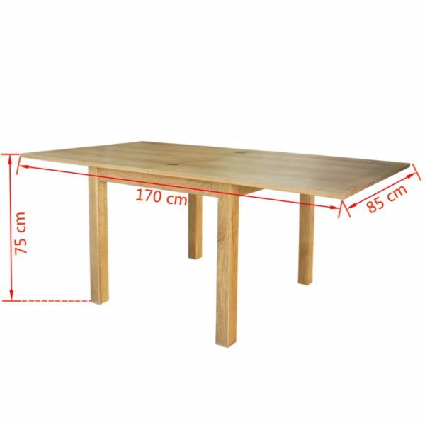 Ausziehbarer Tisch Eiche 170x85x75 cm
