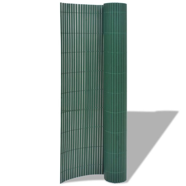 Gartenzaun Doppelseitig PVC 150×500 cm Grün