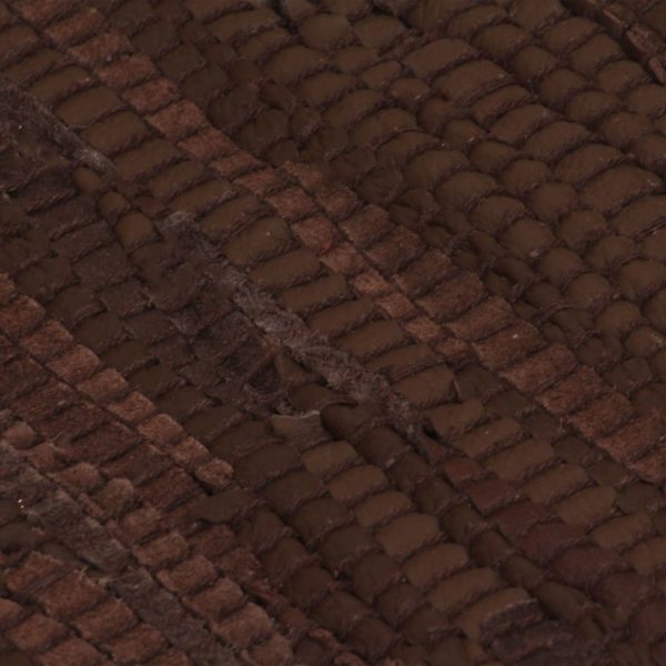Handgewebter Chindi-Teppich Leder 160 x 230 cm Braun