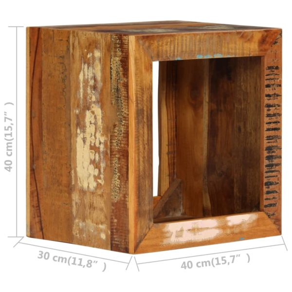 Hocker 40 x 30 x 40 cm Recyceltes Massivholz