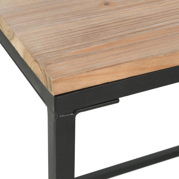 Einzelsockel Schreibtisch Massivholz und Stahl 100x50x76 cm