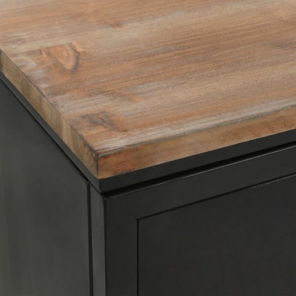 Schreibtisch mit Ständer Tannenholz Massiv und Stahl 120x50x76 cm