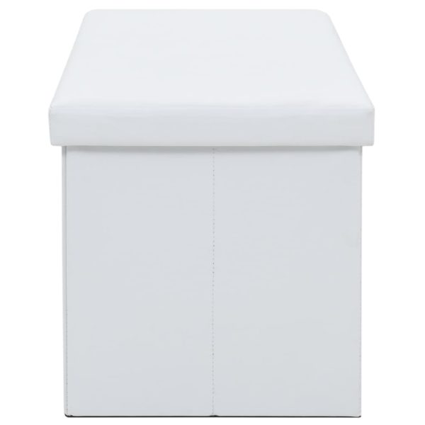 Faltbare Sitzbank Kunstleder 110×38×38 cm Weiß