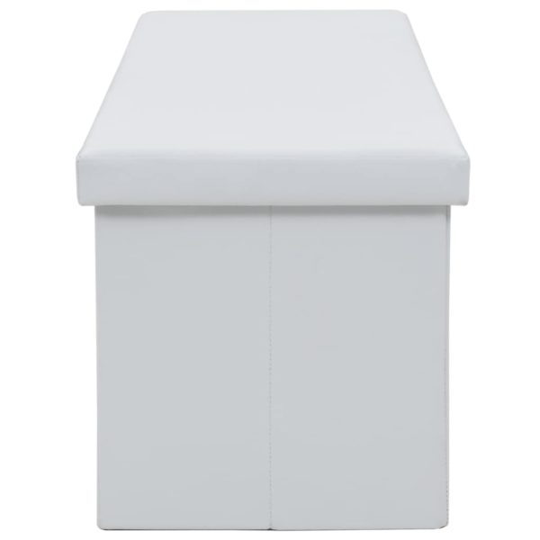 Faltbare Sitzbank Kunstleder 150×38×38 cm Weiß