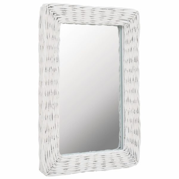 Spiegel Korbweide Weiß 40×60 cm
