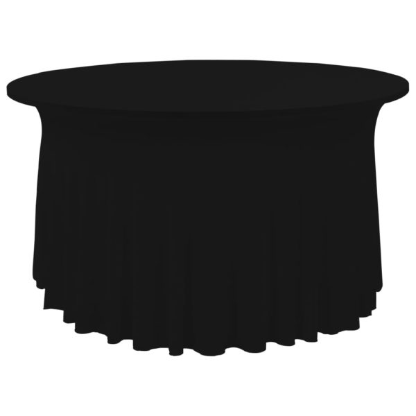 2 Stück Stretch-Tischdecken mit Rand Schwarz 150 x 74 cm