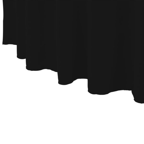 2 Stück Stretch-Tischdecken mit Rand Schwarz 180 x 74 cm