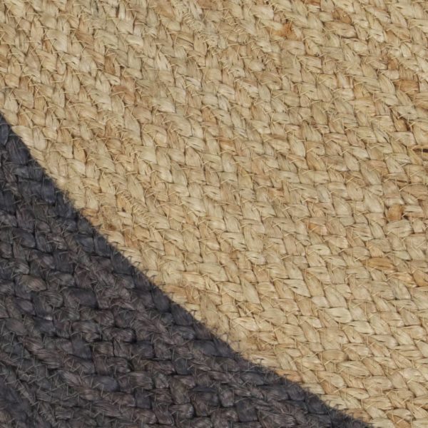 Teppich Handgefertigt Jute mit Dunkelgrauem Rand 150 cm