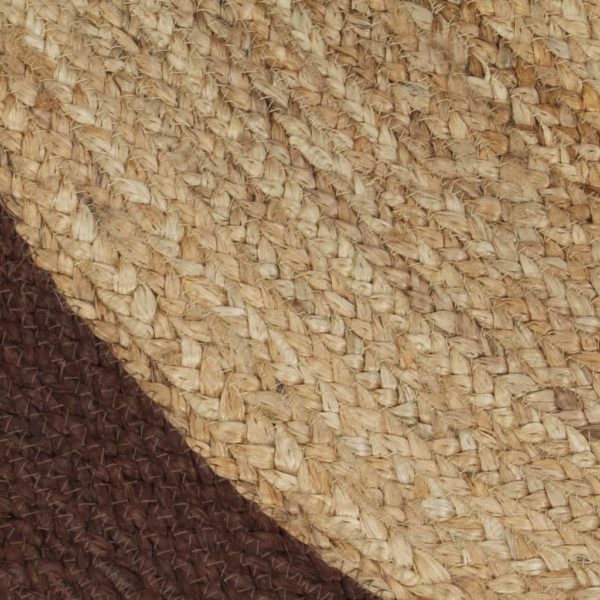 Teppich Handgefertigt Jute mit Braunem Rand 90 cm