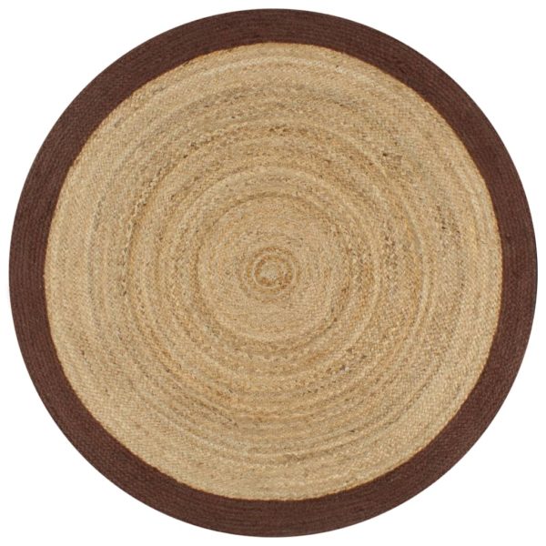 Teppich Handgefertigt Jute mit Braunem Rand 150 cm