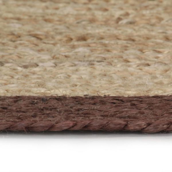 Teppich Handgefertigt Jute mit Braunem Rand 150 cm