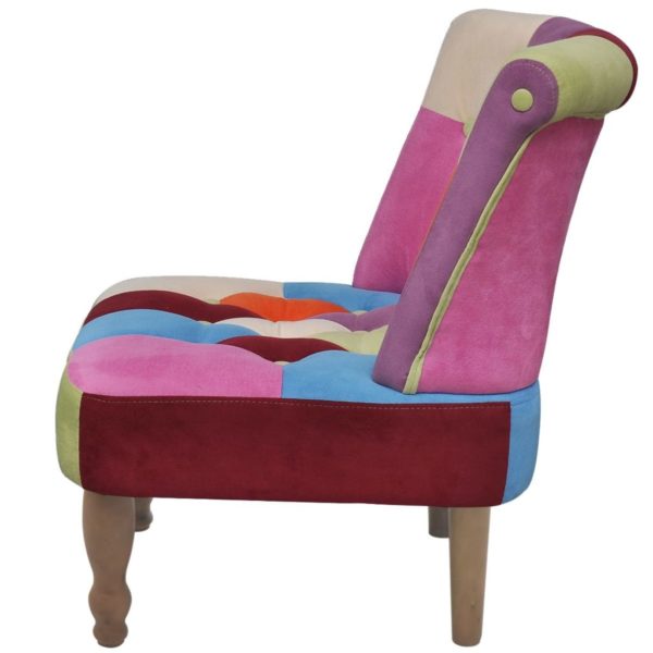 Französischer Sessel 2 Stk. Patchwork-Design Stoff