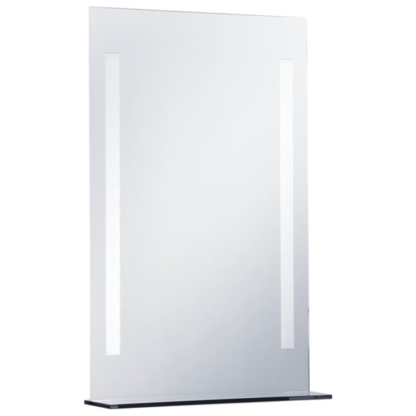 Badezimmer-LED-Wandspiegel mit Regal 60×80 cm