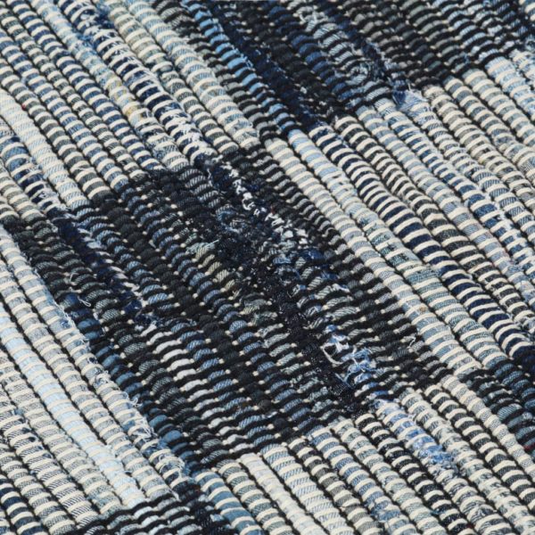 Handgewebter Chindi-Teppich Denim 160 x 230 cm Blau