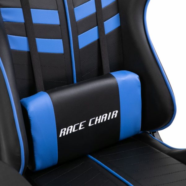 Gaming-Stuhl mit Fußstütze Blau Kunstleder