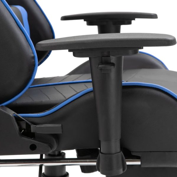 Gaming-Stuhl mit Fußstütze Blau Kunstleder
