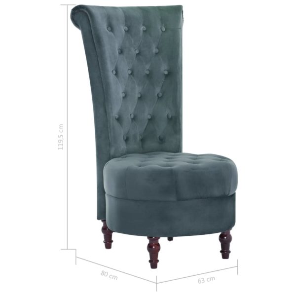 Stuhl mit hoher Rückenlehne Grün Samt
